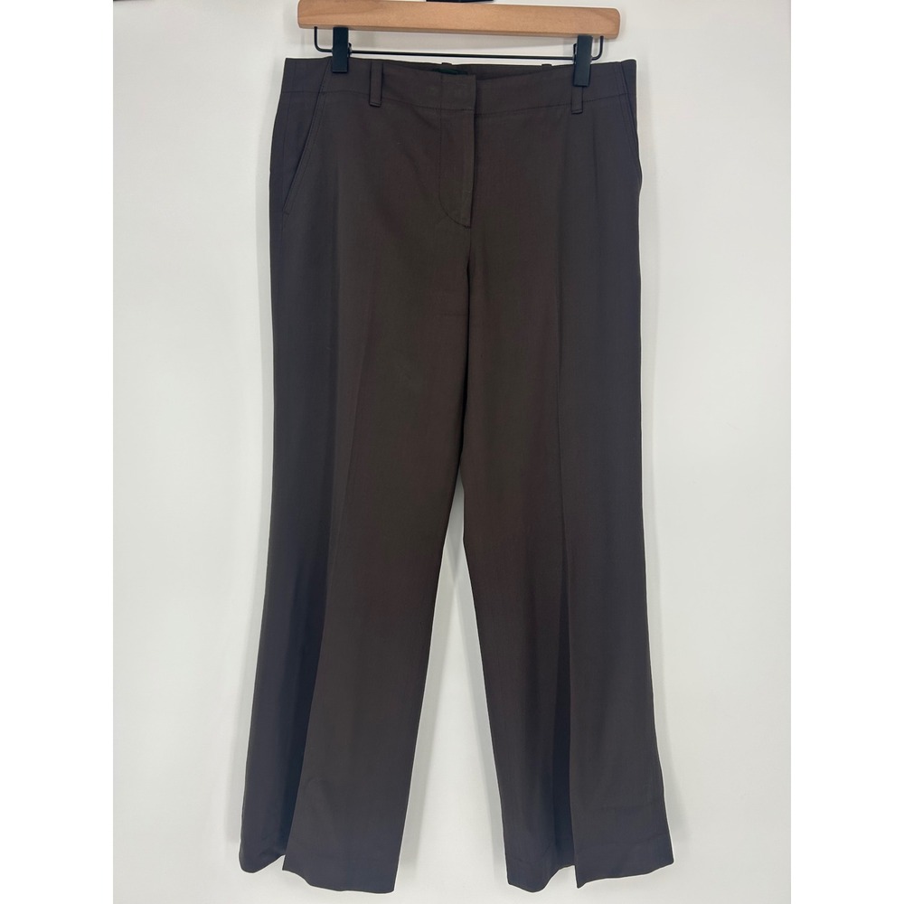 J. Crew Size 6 Favorite Fit Brown 100% Wool Women Formal Style Trousers # 62826